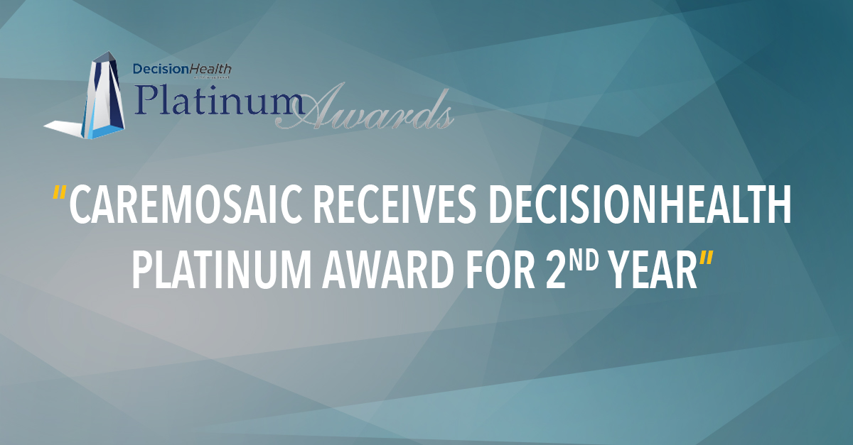 CareMOSAIC Receives DecisionHealth Platinum Award for 2nd Year